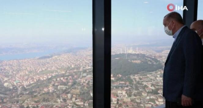 Cumhurbaşkanı Erdoğan yapımı devam eden Çamlıca Kulesi’ni inceledi