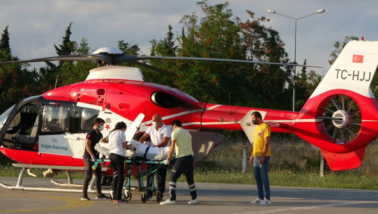 Diyaliz hastası kadın ambulans helikopterle hastaneye yetiştirildi