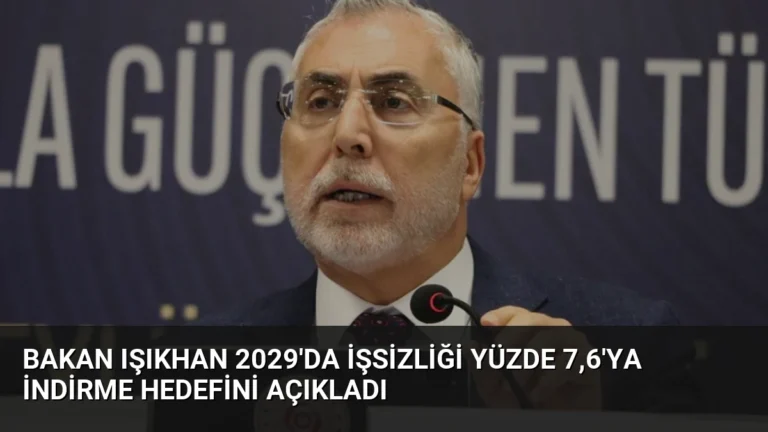 Bakan Işıkhan 2029’da İşsizliği Yüzde 7,6’ya İndirme Hedefini Açıkladı